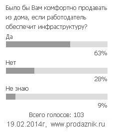 Было бы Вам комфортно продавать из дома, если работодатель обеспечит инфраструктуру? 